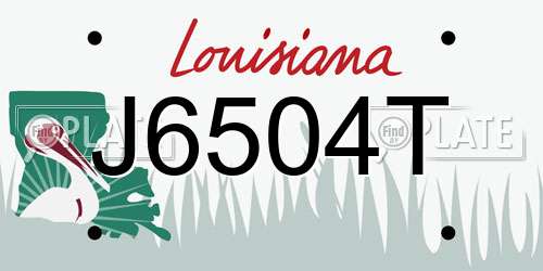 J6504T Louisiana License Plate