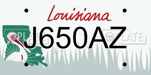 J650AZ Louisiana License Plate