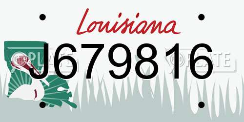 J679816 Louisiana License Plate