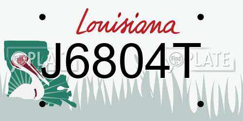 J6804T Louisiana License Plate