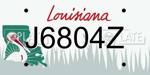 J6804Z Louisiana License Plate