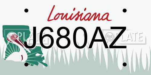 J680AZ Louisiana License Plate