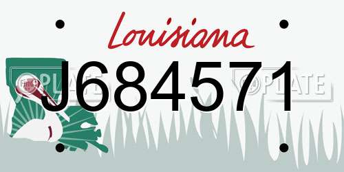 J684571 Louisiana License Plate