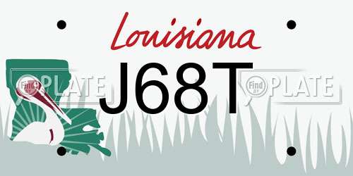 J68T Louisiana License Plate