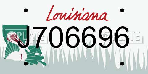 J706696 Louisiana License Plate