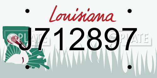 J712897 Louisiana License Plate