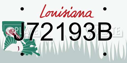 J72193B Louisiana License Plate