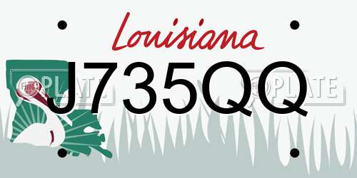 J735QQ Louisiana License Plate