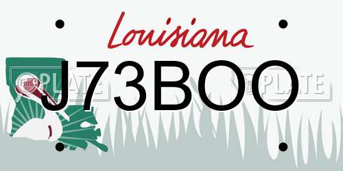 J73BOO Louisiana License Plate