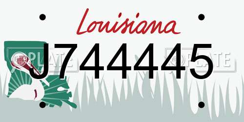 J744445 Louisiana License Plate