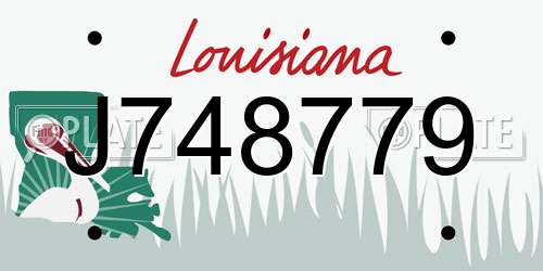 J748779 Louisiana License Plate