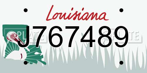J767489 Louisiana License Plate