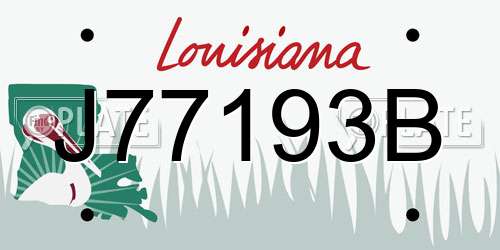 J77193B Louisiana License Plate