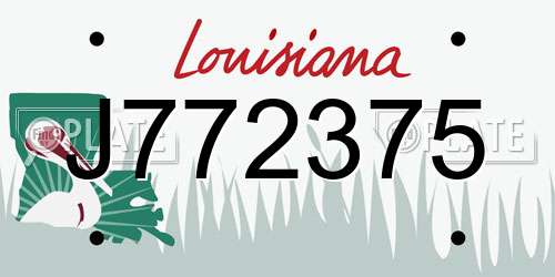 J772375 Louisiana License Plate