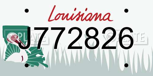 J772826 Louisiana License Plate