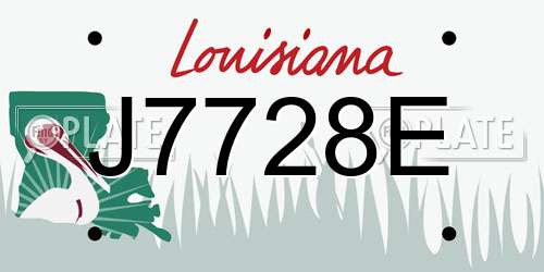 J7728E Louisiana License Plate