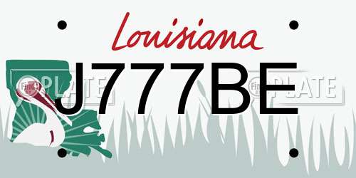 J777BE Louisiana License Plate