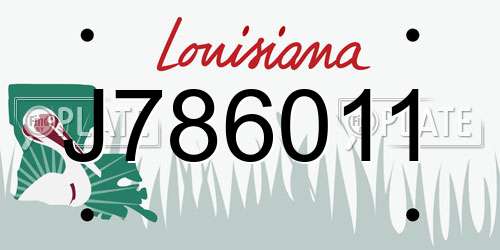 J786011 Louisiana License Plate