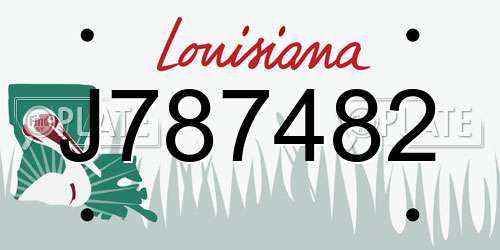 J787482 Louisiana License Plate