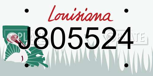 J805524 Louisiana License Plate
