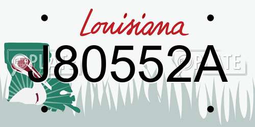 J80552A Louisiana License Plate
