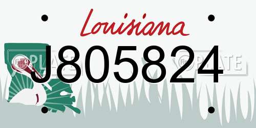 J805824 Louisiana License Plate