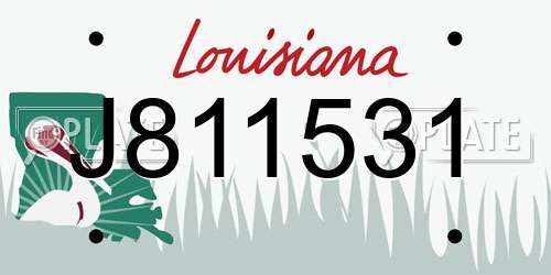 J811531 Louisiana License Plate