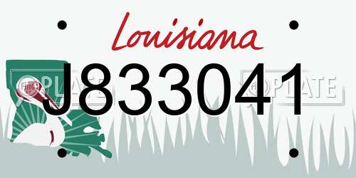 J833041 Louisiana License Plate