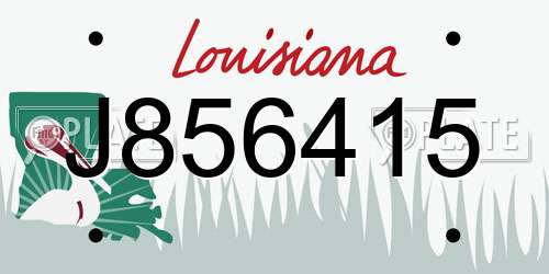 J856415 Louisiana License Plate