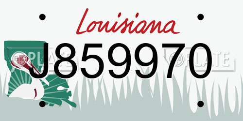 J859970 Louisiana License Plate
