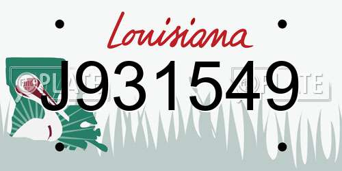 J931549 Louisiana License Plate