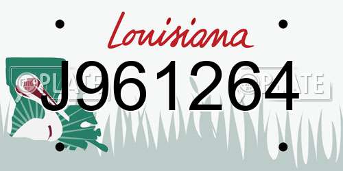 J961264 Louisiana License Plate