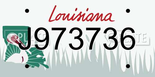 J973736 Louisiana License Plate