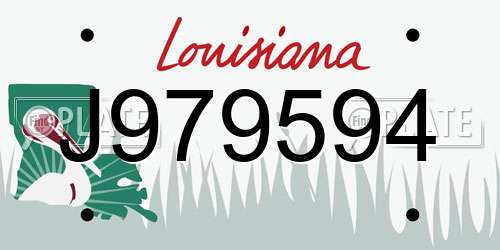 J979594 Louisiana License Plate