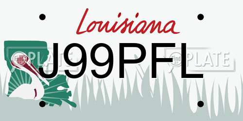 J99PFL Louisiana License Plate