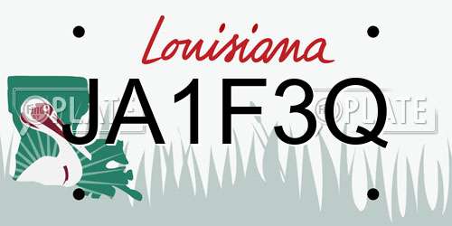 JA1F3Q Louisiana License Plate