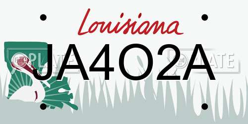 JA4O2A Louisiana License Plate