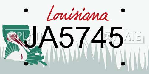 JA5745 Louisiana License Plate