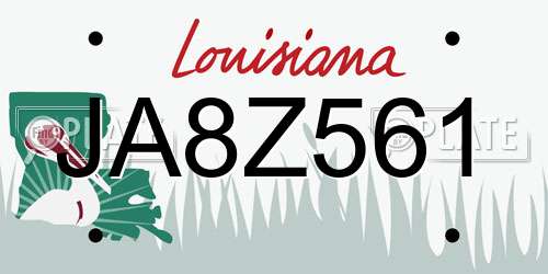JA8Z561 Louisiana License Plate