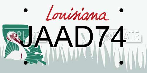 JAAD74 Louisiana License Plate