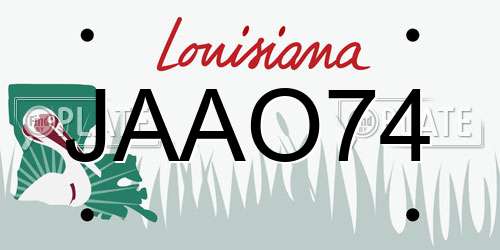 JAAO74 Louisiana License Plate