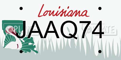 JAAQ74 Louisiana License Plate