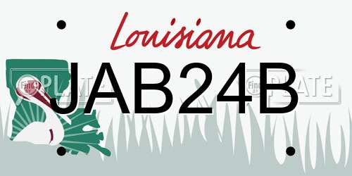 JAB24B Louisiana License Plate