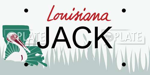 JACK Louisiana License Plate