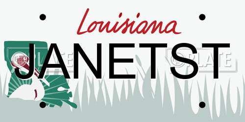 JANETST Louisiana License Plate