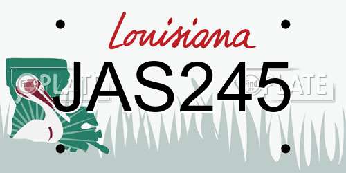 JAS245 Louisiana License Plate