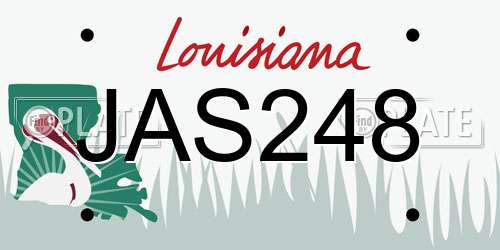 JAS248 Louisiana License Plate
