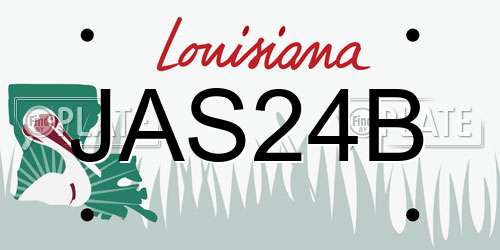 JAS24B Louisiana License Plate