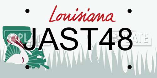 JAST48 Louisiana License Plate