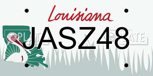 JASZ48 Louisiana License Plate